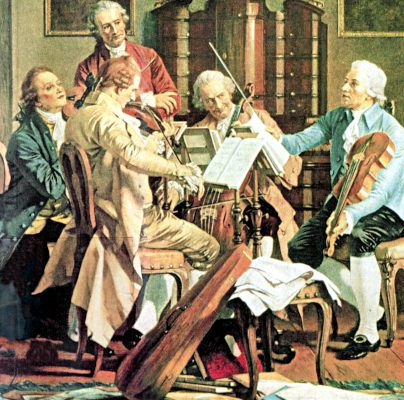 Musiciens jouant dans un intérieur