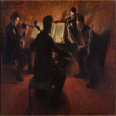 Quatuor à cordes en formation de musique de chambre