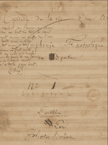 1ere page du manuscrit de Berlioz "la fantastique"