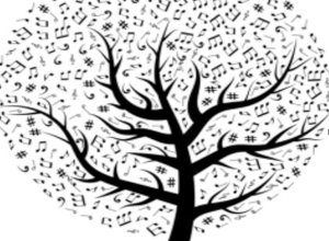 arbre avec notes de musique